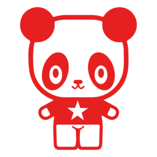 Young Star Panda Decal (Red)